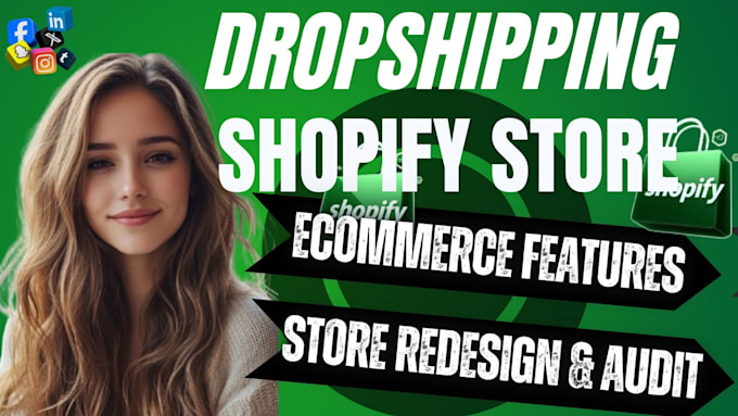 Gig Preview - Design redesign audit shopify dropshipping store increase shopify sales traffic