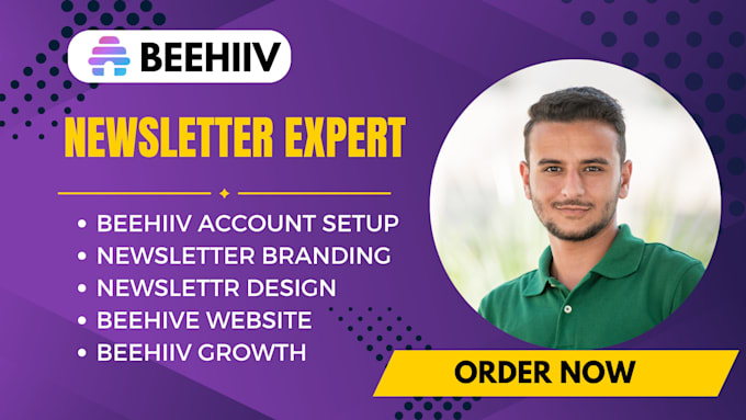 Gig Preview - Setup beehiiv newsletter beehive landing page beehiiv emaill newsletter template