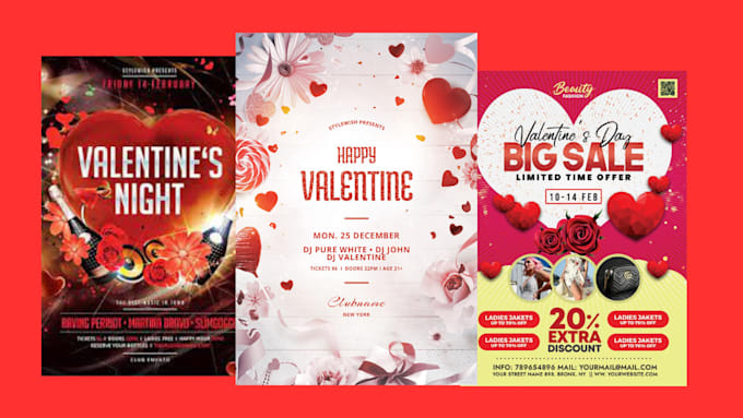 Bestseller - design schedule valentine day theme post email newsletter campaign banner card