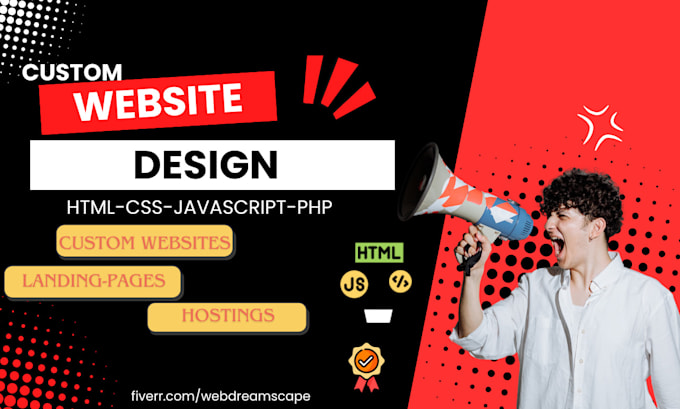 Gig Preview - Design a custom website with HTML, CSS, js and PHP for you