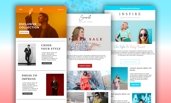 Gig Preview - Design professional klaviyo, mailchimp email template newsletter