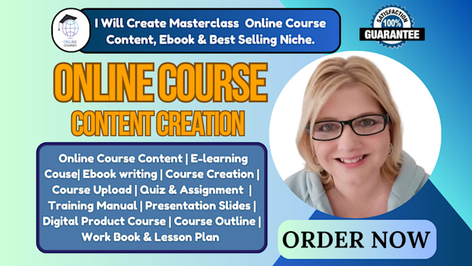 Gig Preview - Do online course creation course content course curriculum ppt as course creator