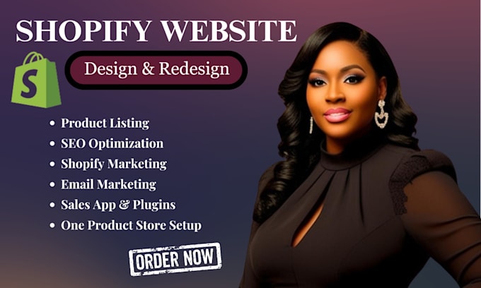 Gig Preview - Design, redesign shopify store, dropshipping store shopify website