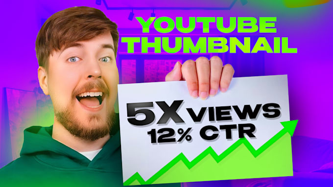 Gig Preview - Design view boosting youtube thumbnail in 24hrs