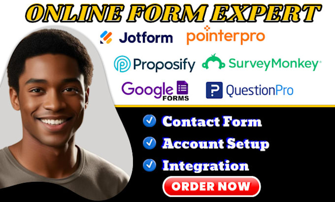 Gig Preview - Do jotform questionpro google form proposify zoho form pointerpro typeform visme