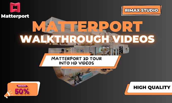 Gig Preview - Convert your matterport 3d tour into walkthrough video