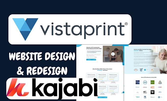 Gig Preview - Design vistaprint website redesign business vistaprint landing page kajabi