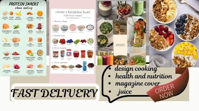 Gig Preview - Write, format, design cooking, health and nutrition, magazine cover, juice