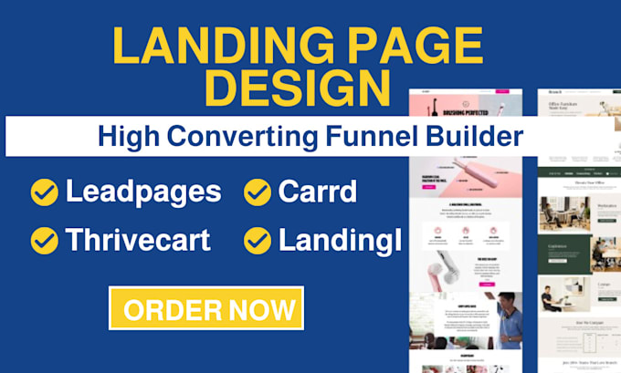 Gig Preview - Design carrd thrivecart landing page landingi leadpages funnel