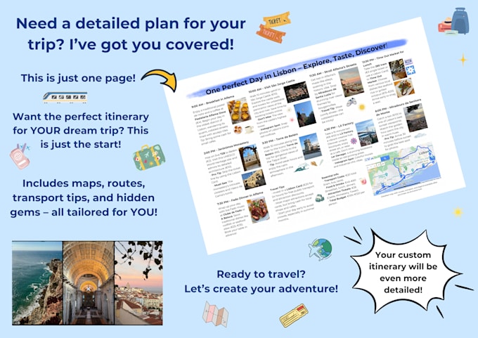 Gig Preview - Create a custom travel itinerary to save you time and money