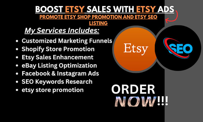 Gig Preview - Promote and advertise your etsy, etsy store promotion, traffic ads