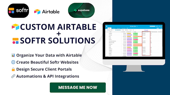 Bestseller - set up airtable database softr web app softr website client portal