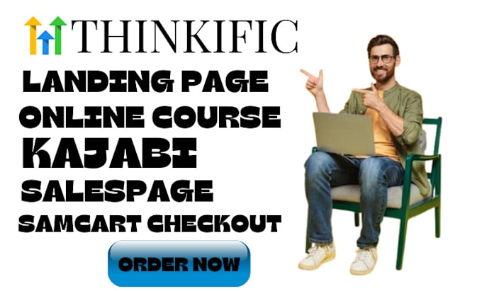 Gig Preview - Design samcart sales page thinkific checkout online course kajabi landing page