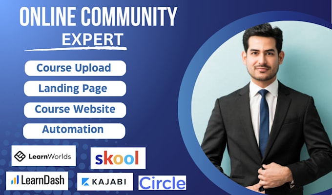 Gig Preview - Setup  mighty networks circle so kajabi and managing online communities