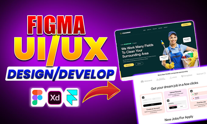 Gig Preview - Do figma design, figma website design or figma website, website ui ux or mockup