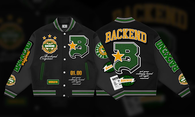 Gig Preview - Varsity jacket with free detailed mockup