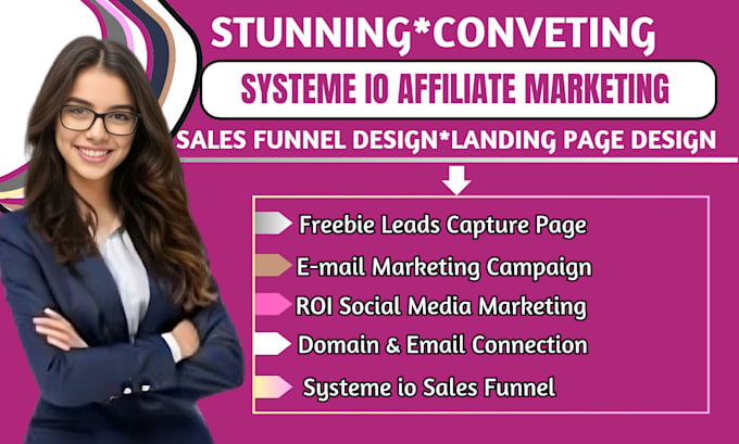 Gig Preview - Systeme io sales funnel systeme io affiliate marketing, systeme io sales funnel