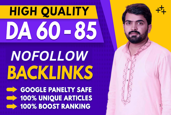 Gig Preview - Make high authority da 60 to 90 nofollow SEO backlinks for link building