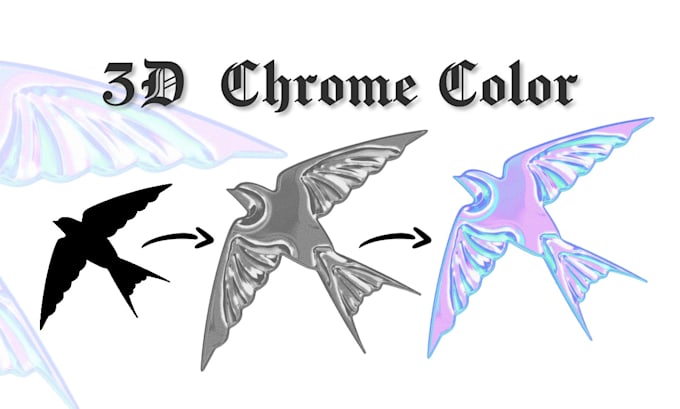 Gig Preview - Create 3d chrome metalic color design from 2d design