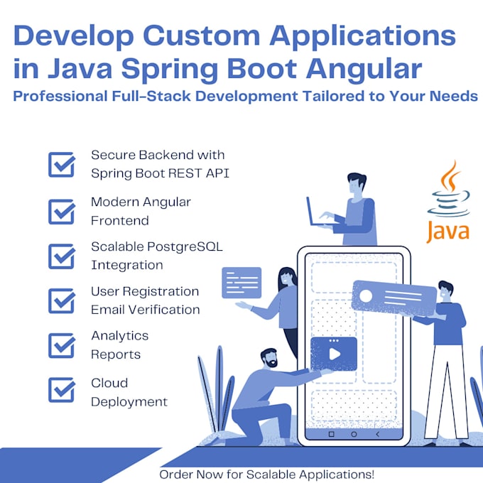 Gig Preview - Build applications from scratch in java spring boot, angular