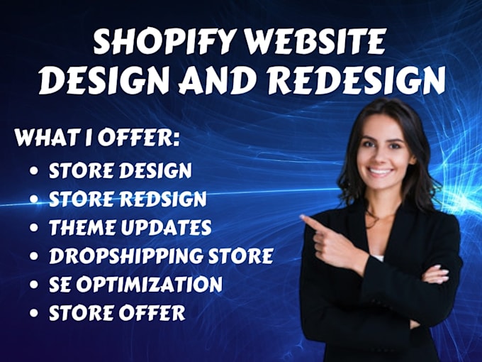 Gig Preview - Build shopify website redesign shopify website design shopify website redesign