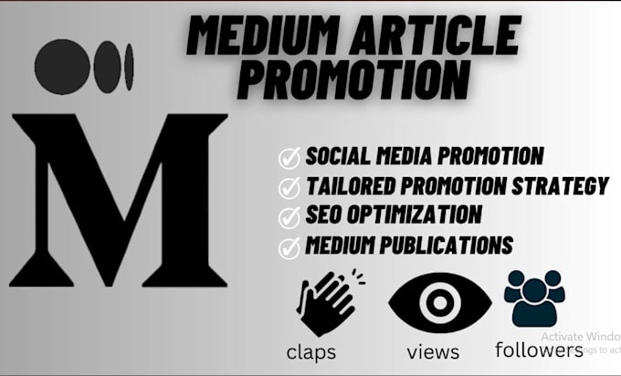 Gig Preview - Do medium article promotion, medium followers, medium profile