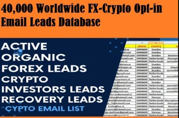 Gig Preview - Provide hot USA leads, forex leads, crypto investor leads, depositor, mlm leads