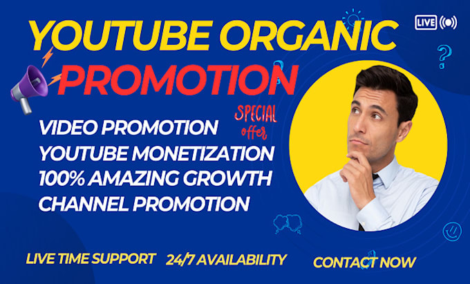 Gig Preview - Do super organic youtube video or channel promotion for monetization