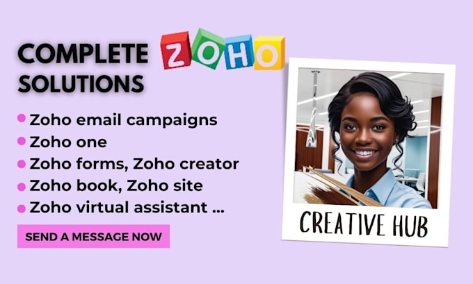 Gig Preview - Do zoho email crm zoho one zoho campaigns zoho forms books workflow site creator