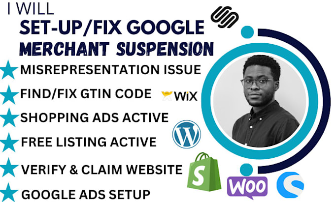 Gig Preview - Fix google merchant center misrepresentation suspension shopping ads and gtin