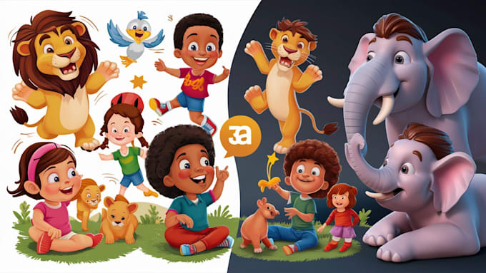 Gig Preview - Create stunning 3d animation for kids nursery ryhme