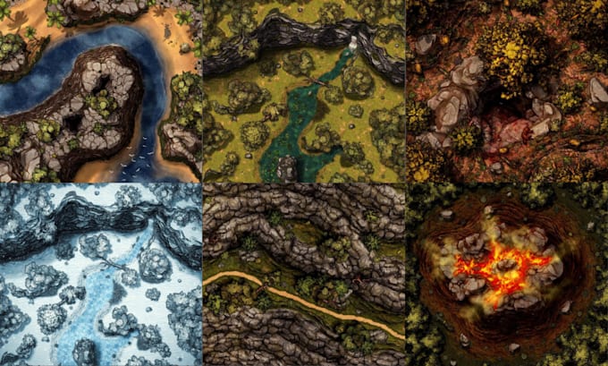 Gig Preview - Do ttrp tabletop rpg board game dnd campaign world map fantasy map battlemap art