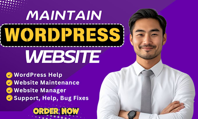 Gig Preview - Do wordpress website maintenance, website manager, support and update