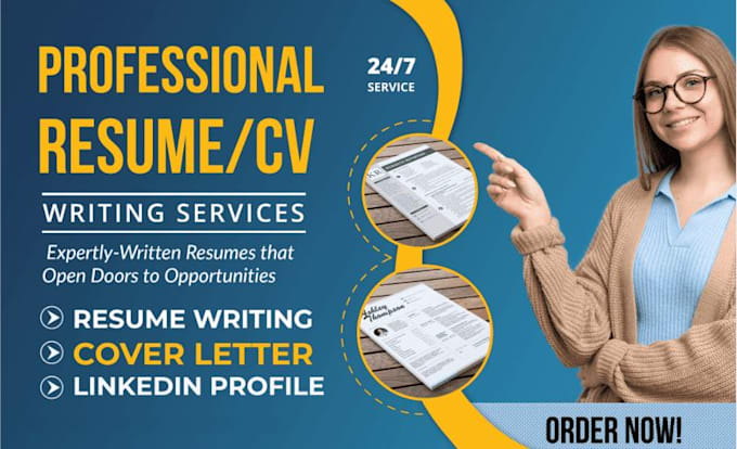 Gig Preview - Provide professional resume writing  cover letter and linkedin optimization