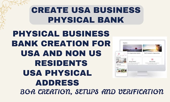 Gig Preview - Create USA business bank account for non US residents, USA physical address