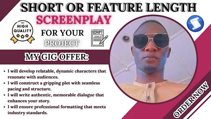 Gig Preview - Write an original short or feature length screenplay for your project