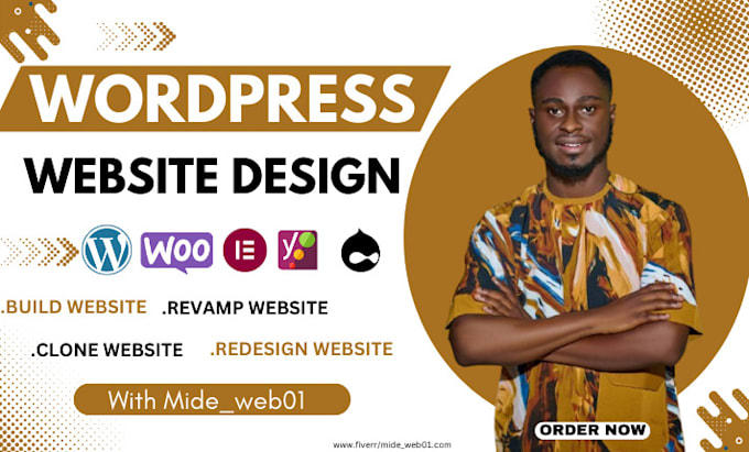 Gig Preview - Build wordpress website design, redesign, replicate, duplicate and clone website