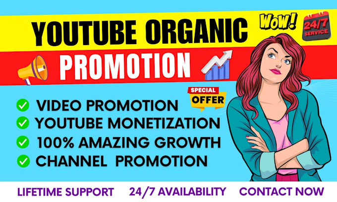 Gig Preview - Do super organic youtube video or channel promotion for monetization