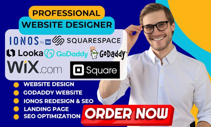 Gig Preview - Design redesign english german website on wix godaddy airo squarespace ionos seo