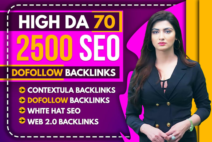 Gig Preview - Do create high da quality dofollow SEO contextual backlinks for google ranking