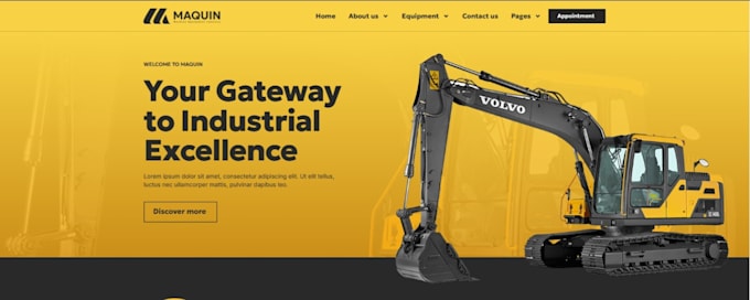 Gig Preview - Create construction machinery and equipment rentals website