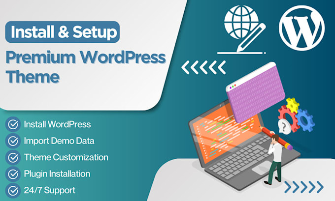 Gig Preview - Install wordpress theme and customize themeforest, envato, wordpress theme