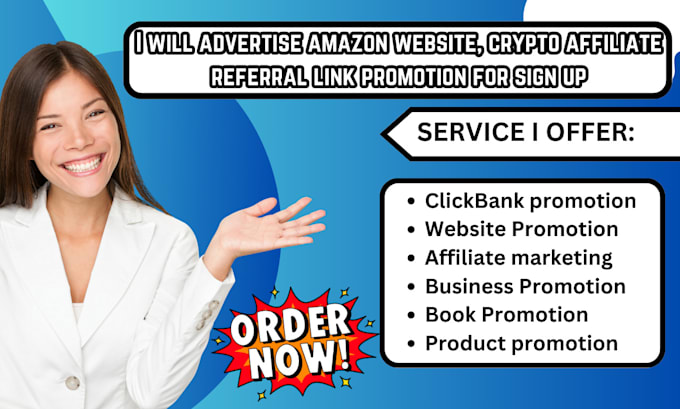 Gig Preview - Clickbank affiliate referral link promotion for sign up and amazon website