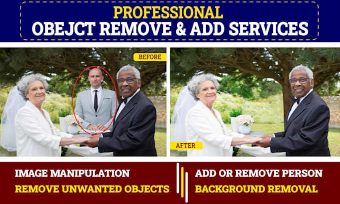 Gig Preview - Expertly remove or add objects, people, and replace backgrounds in photos