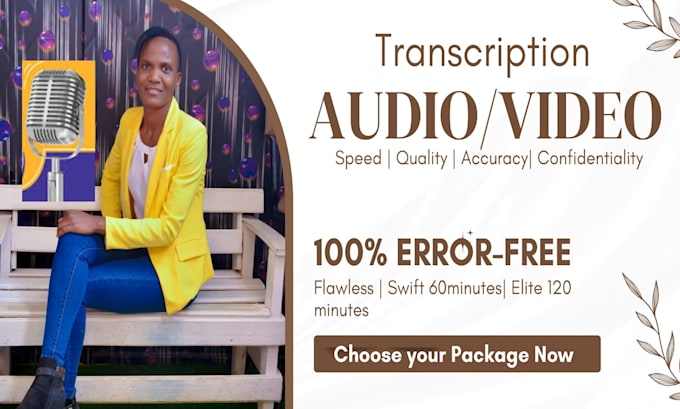 Gig Preview - Accurately transcribe your english or swahili audio or video in less than 24hrs