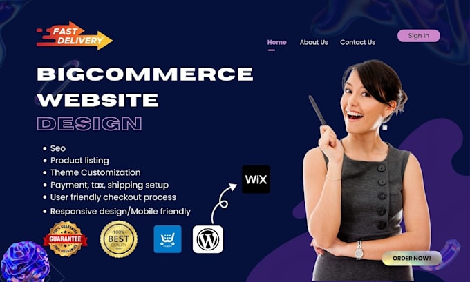 Gig Preview - Design wix website, bigcommerce store, shopify store, woocommerce store, ecwid