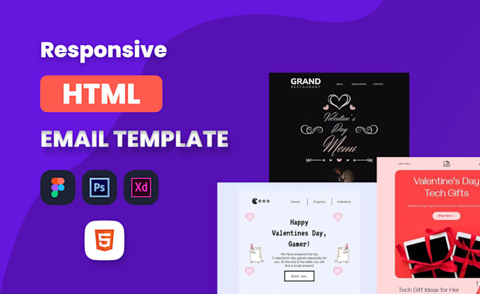 Gig Preview - Do HTML email template or newsletter template from figma or xd