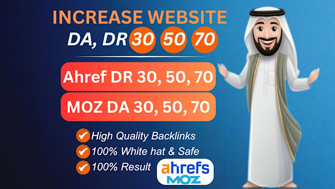 Bestseller - increase domain rating DR ahrefs domain authority moz da tf