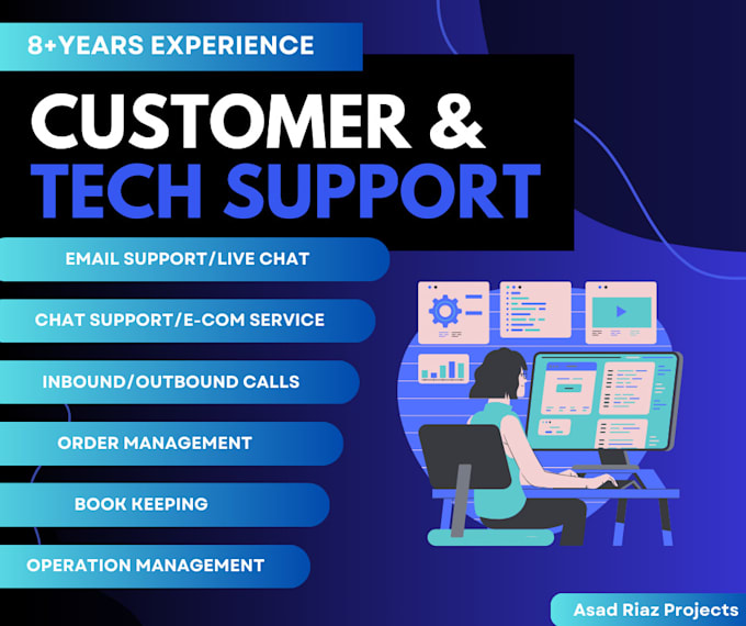 Gig Preview - Be your customer support, customer service representative