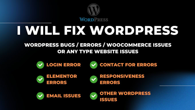 Gig Preview - Fix wordpress bug, errors, wordpress issues  and email issues